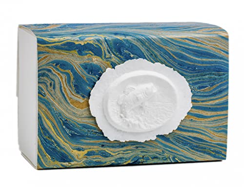 The Favorite Place Biodegradable Burial Urn for Human Ashes (Large Fish Urn), Water Burial, Cremation Box, EcoFriendly (Fish on Blue Ocean Paper) K-105 - color: Fish on Blue Ocean Swirl Paper, size: Large, 300 Cubic Inches 10”L x 6.5”W x 4 3/4”H
