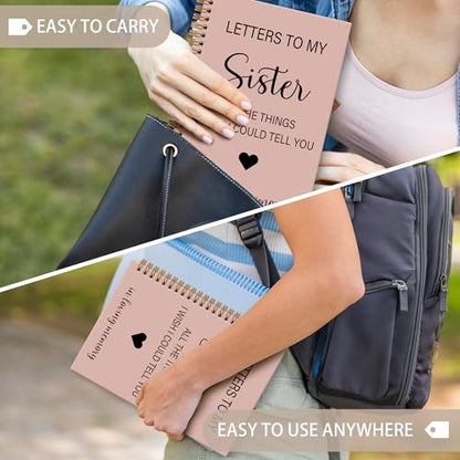 OINDADE Loss of Sister Sympathy Gifts Grief Notebook Journal, Letters to My Sister in Heaven Journal, Memorial Notebooks Gifts for Loss of SisterWomen, In Loving Memory Sympathy Gifts, 6x8.2In - color: sister