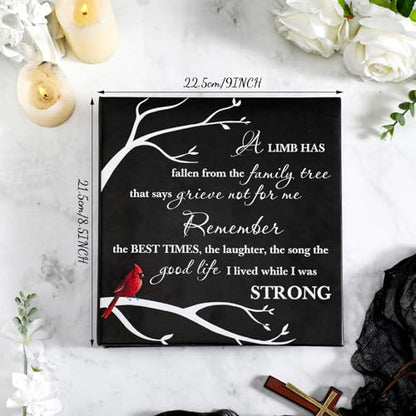 ReliThick Cardinal Funeral Photo Album 4 x 6 Inch 200 Blank Pages Memorial Leather Memory Album Scrapbook for Memorial Service Celebration of Life Decor in Loving Party Supply(Remember the Best Times) - style: Remember the Best Times