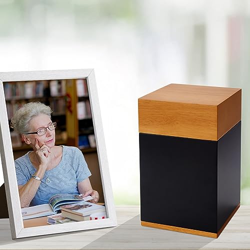 Wood Cremation Urns for Human Ashes Adult Male or Female | Funeral Memorial Urns with Velvet Bag,Wooden Urns Box and Casket for Men Women,Burial Urn for Adults Up to 250 IBS - size: Large,250lbs Wooden Box