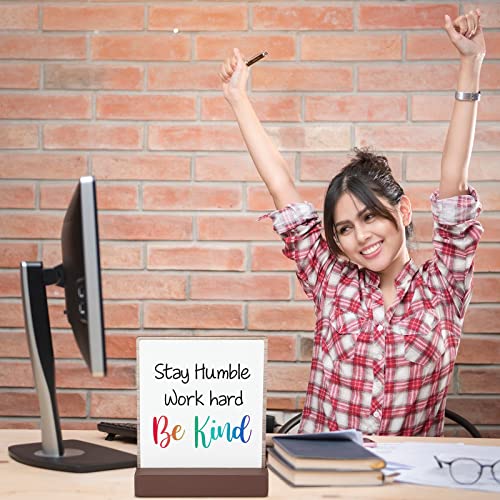 4 Pieces Inspirational Quotes Bible Desk Decor Wood Block Plaque Rustic Encouragement Gifts for Women Motivational Desk Decor Positive Wooden Table Signs with Wooden Stand (Inspirational Style)