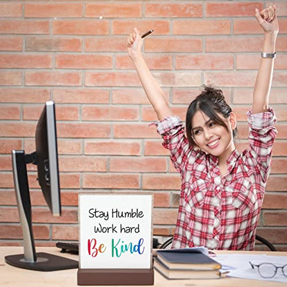 4 Pieces Inspirational Quotes Bible Desk Decor Wood Block Plaque Rustic Encouragement Gifts for Women Motivational Desk Decor Positive Wooden Table Signs with Wooden Stand (Inspirational Style)