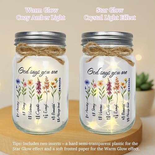 God Says You Are Inspirational Christian Gifts for Women, Christian Inspirational Night Light for Mom Grandma, Bible Verse Religious Home Decor - style: God Says