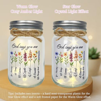 God Says You Are Inspirational Christian Gifts for Women, Christian Inspirational Night Light for Mom Grandma, Bible Verse Religious Home Decor - style: God Says