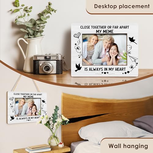 Meme Grandma Memorial Gifts Picture Frames 5x7, Sympathy Bereavement Gifts for Loss of Grandmother, My Meme Is Always in My Heart Grandmother Memory Picture Photo Frame - color: Jn 4