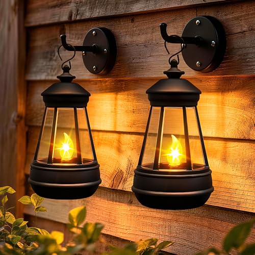 2 Pack Small Solar Lanterns Outdoor Waterproof