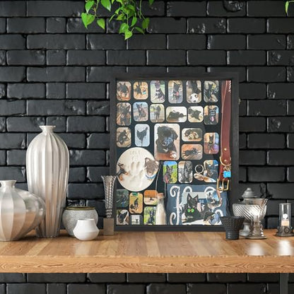 Large Graduation Shadow Box Frame for Cap Gown, Black 16x20 Display Case - color: Rustic Black, size: 16"x20" (40.6x50.8 cm)