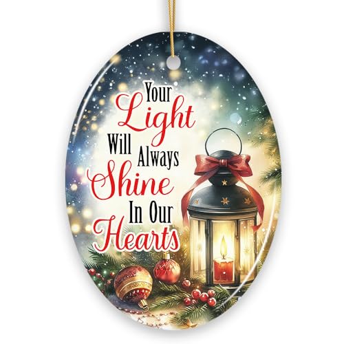 Christmas Lantern Light in Our Heart Ornament, Eternal Shine Memorial Gift - color: Christmas Lantern Light in Our Heart Ornament, Eternal Shine Memorial Gift