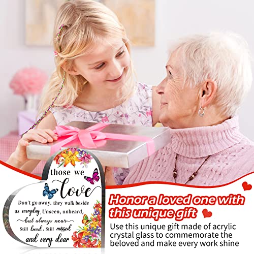 Jetec Sympathy Bereavement Gift for Loss of Loved One,6 x 6 x 0.6 Inch | Acrylic Heart, Memorial Condolence Grieving Keepsake for Mom Dad Grandma, Remembrance Decor, Sympathy Gifts Standing - size: 6 x 6 x 0.6 Inch