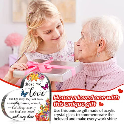 Jetec Sympathy Bereavement Gift for Loss of Loved One,6 x 6 x 0.6 Inch | Acrylic Heart, Memorial Condolence Grieving Keepsake for Mom Dad Grandma, Remembrance Decor, Sympathy Gifts Standing - size: 6 x 6 x 0.6 Inch