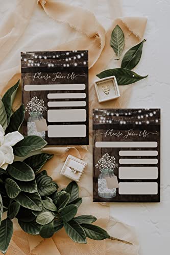 Your Main Event Prints 20 Rustic Country Wood Barrel Invitations – Fill-In Style 5x7 Invites for Wedding, Bridal Shower, Baby Shower, Birthday, Engagement, Anniversary, or Party (Pack of 2) - size: 40 Piece Set (Pack of 2)