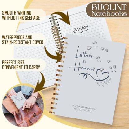 Letters to Heaven Grief Journal Gifts for Women Men 5.5x8.3in（Blue） | Sympathy Journal Gifts for Loss of Loved One, Condolence Bereavement Grieving Gift Spiral Hardcover Notebook - color: Blue
