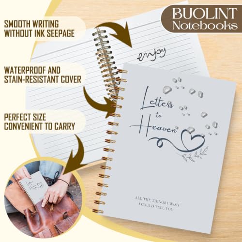 Letters to Heaven Grief Journal Gifts for Women Men 5.5x8.3in（Blue） | Sympathy Journal Gifts for Loss of Loved One, Condolence Bereavement Grieving Gift Spiral Hardcover Notebook - color: Blue