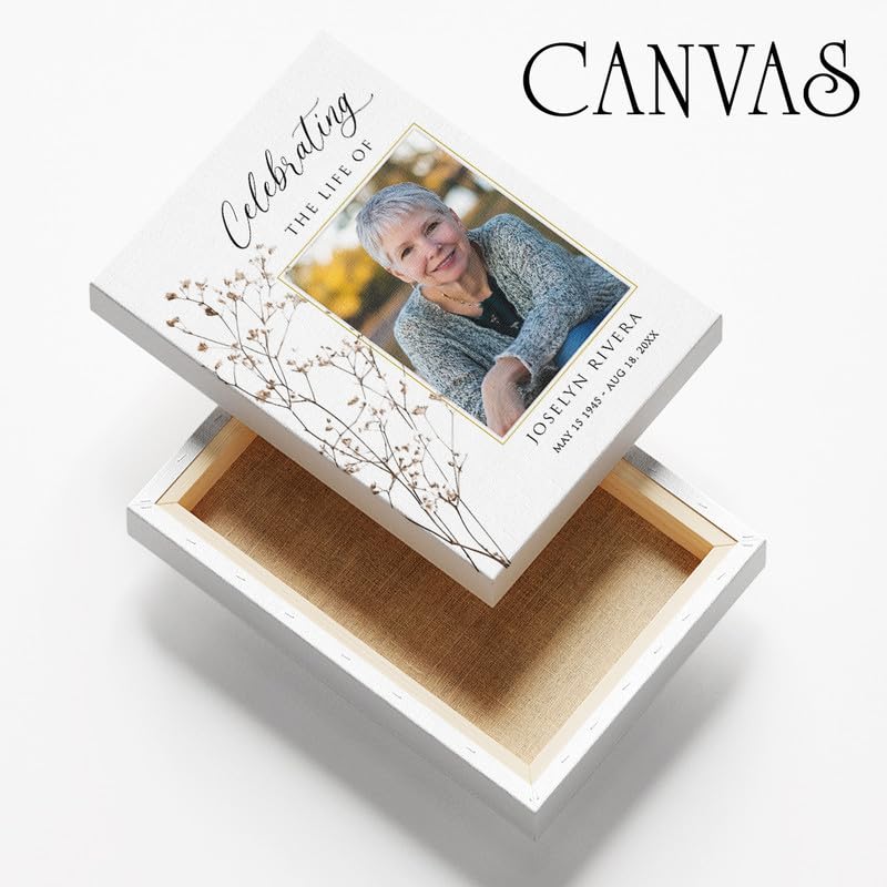 Celebrating the Life Memorial Sign Personalized - Funeral Welcome Sign, Celebration of Life Poster with Picture, Funeral Photo Display Board, In Loving Memory, Forever In Our Hearts Canvas #15 - color: Version #15