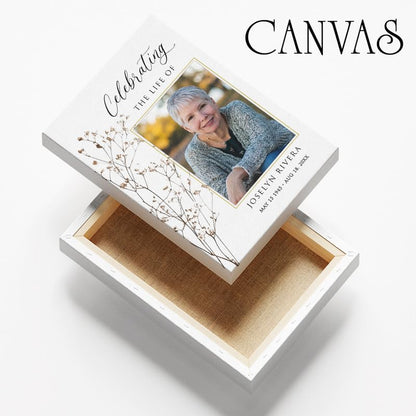Celebrating the Life Memorial Sign Personalized - Funeral Welcome Sign, Celebration of Life Poster with Picture, Funeral Photo Display Board, In Loving Memory, Forever In Our Hearts Canvas #15 - color: Version #15