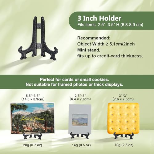 Artliving 3 Inch Black 12pcs/Set Plastic Easels Plate Display Stands Picture Frame Stand Holder - color: Black, size: 3 inch (12 pack)