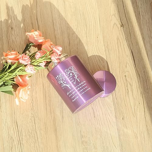 6 Inches Small Urn for Human Ashes Stainless Purple Mini Cremation Urn Small Keepsake Urn Memorial Ashes Container-Purple - size: Heart Tree-Purple
