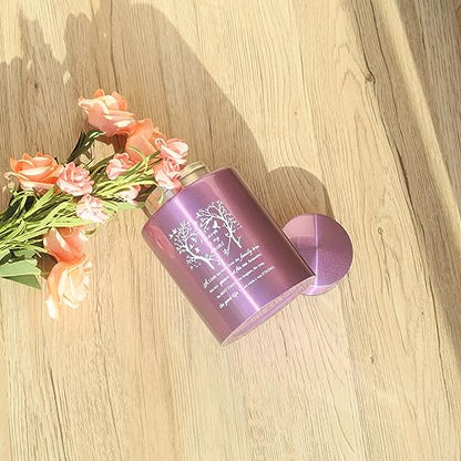 6 Inches Small Urn for Human Ashes Stainless Purple Mini Cremation Urn Small Keepsake Urn Memorial Ashes Container-Purple - size: Heart Tree-Purple