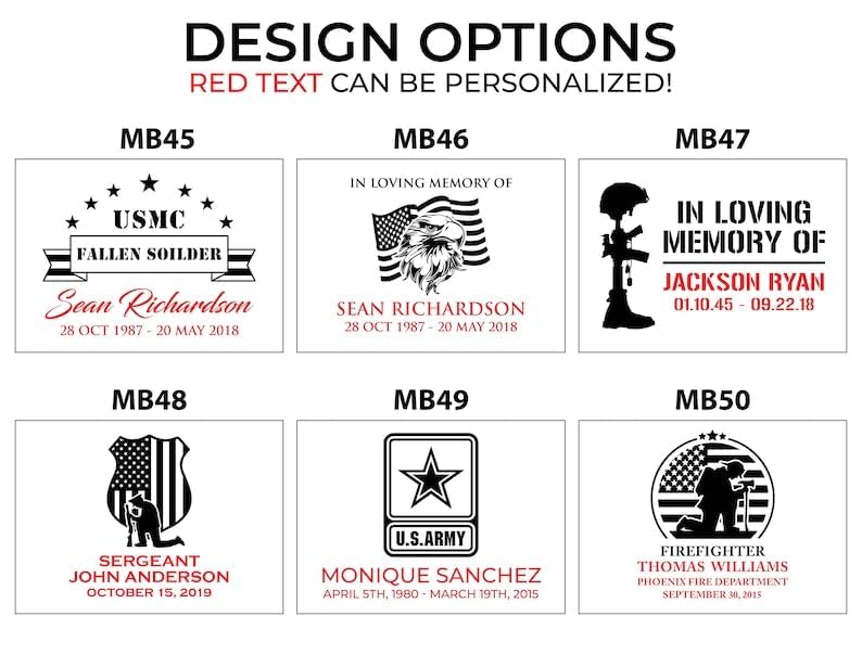 Personalized Line of Duty Memorial Box for Fallen Heroes & First Responders | Holds medals, flags, badges & photos to honor their service. 6 designs, 4 sizes & 4 finishes, optional inside engraving. - style: 16. Line of Duty Memorial