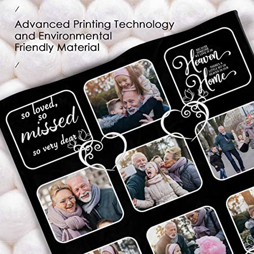 Custom Memorial Blanket Gifts Gone from Our Sight But Never from Our Hearts Personalized Photo Collage Blankets with Picture Name in Loving Memory Blankets Loss Sympathy Blanket for Loss of Dad - color: No.13