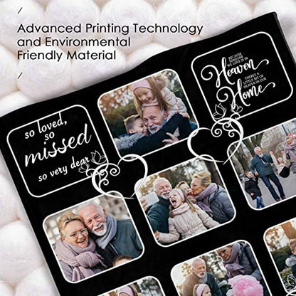 Custom Memorial Blanket Gifts Gone from Our Sight But Never from Our Hearts Personalized Photo Collage Blankets with Picture Name in Loving Memory Blankets Loss Sympathy Blanket for Loss of Dad - color: No.13