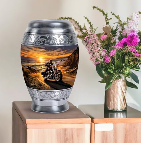 Motorcycle Urn for Ashes Adult Man - 10" Large Adult Size Cremation Urns - size: MON-10 Inch, 1 Pc