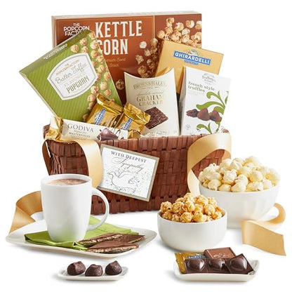 GreatFoods Premier Sweets & Treats Deluxe Gift Basket, Sympathy Ribbon - style: Sympathy
