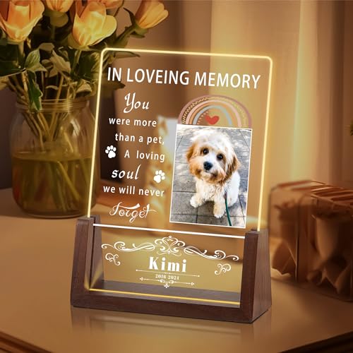 Personalized Dog Memorial Gifts for Loss of Dog, Pet Memorial Gifts for Dogs, Customized Pet Memorial Night Light, Dog Loss Sympathy Gift, Memorial Gifts for Cats, Dog Memorial Acrylic Plaque - color: S4