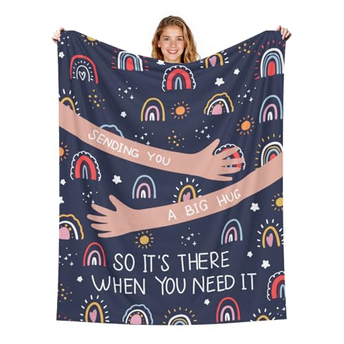 Giwawa Sending You a Big Hug Blanket Get Well Gifts for Women Men After Surgery/Cheer Up/Healing/Cancer Care/Comfort/Feel Better/Thinking of You/Inspirational/Sympathy Throw Blankets 50x60 - color: Hug