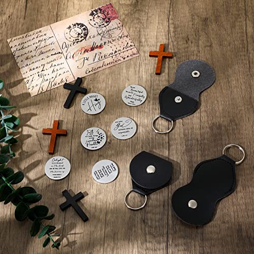 Moxweyeni 6 Pcs Pocket Hug Token Keychain Christian Gift Long Distance Relationship Keepsake for Women Men Patients(Classic) - style: Classic