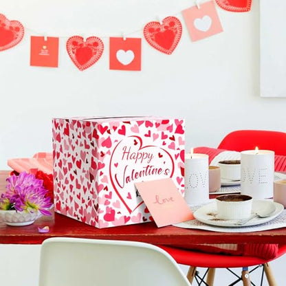 Hxezoc Valentine Card Box Favors Post Box Happy Valentines Day Cardboard Box for Kids Classroom, Valentine's Day, Baby Showers, Anniversary, Birthday Party Favors, Table Centerpiece Decorations - style: Valentines