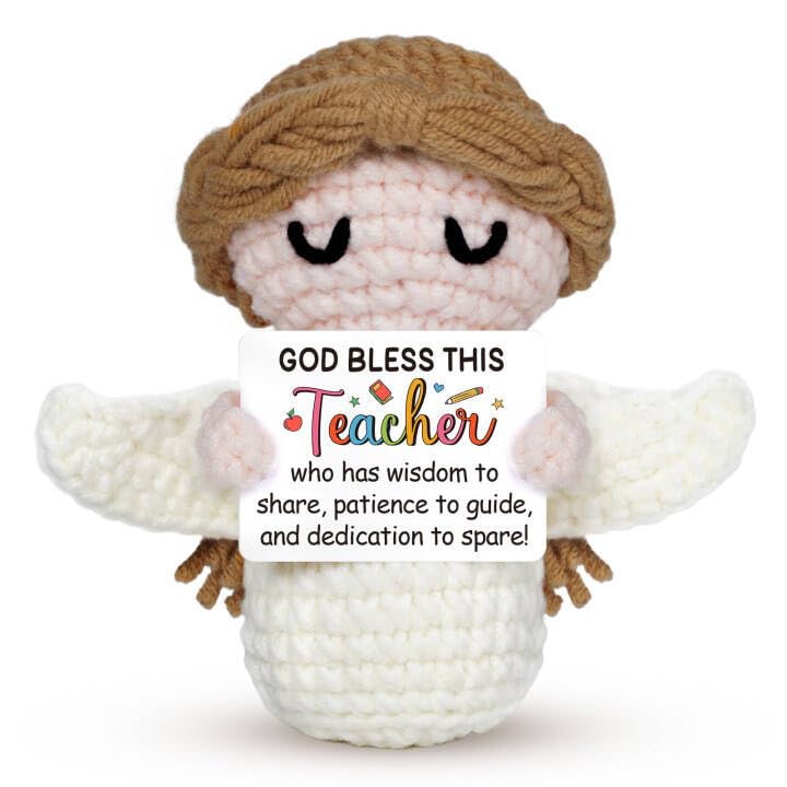 Teacher Appreciation Gifts,Teachers Gifts - Handmade Positive Angel Crochet - Birthday Gift, Going Away, Retirement Gift for Teacher - style: Teacher Gifts