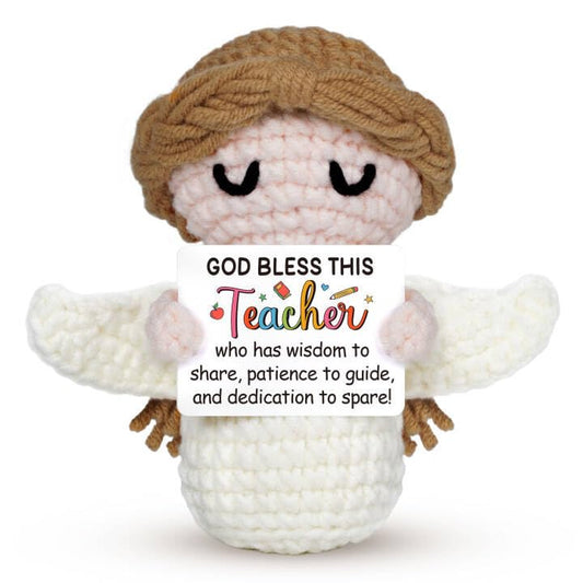 Teacher Appreciation Gifts,Teachers Gifts - Handmade Positive Angel Crochet - Birthday Gift, Going Away, Retirement Gift for Teacher - style: Teacher Gifts