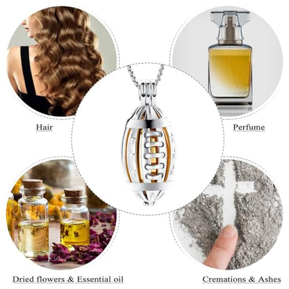 Oinsi American Football Cremation Locket Necklace For Ashes Of Loved Ones Stainless Steel Memorial Urn Jewelry Women Men Keepsake Fashion Necklace - color: A-Customize