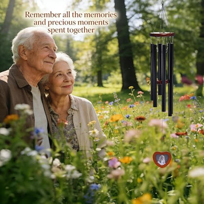 Memorial Wind Chimes, Personalized Sympathy Gifts for Loss of Loved One, Mother, Father, Brother, Sister (Black24inch) - color: Black24inch