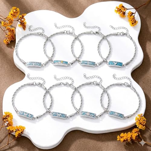 YYB Urn Bracelet for Ashes Hummingbird/Dragonfly/Butterfly/Sunflower Turquoise Locket Bracelet Cremation Memorial Jewelry Mothers Day Gifts for Women - color: Butterfly