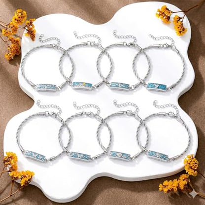 YYB Urn Bracelet for Ashes Hummingbird/Dragonfly/Butterfly/Sunflower Turquoise Locket Bracelet Cremation Memorial Jewelry Mothers Day Gifts for Women - color: Butterfly