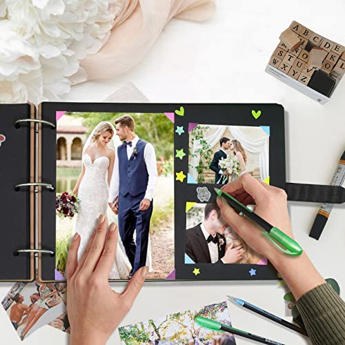 ZEEYUAN Scrapbook Couples Photo Album Love Scrapbook Memory Photo Book "Hand in Hand" Scrap Book- Valentines Day Anniversary Photo Gifts Wedding Guest Book - color: Light Wood Color