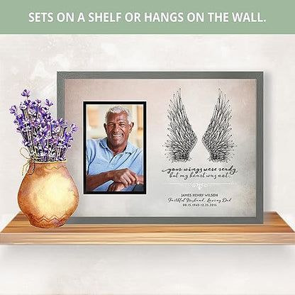 Your Wings Were Ready But My Heart Was Not | Celebration of Life Framed Print | Style I (Black Frame) - color: Black Frame