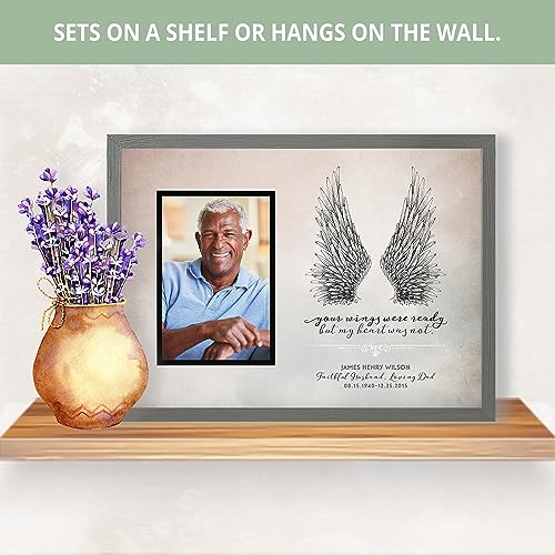 Your Wings Were Ready But My Heart Was Not | Celebration of Life Framed Print | Style I (White Frame) - color: White Frame