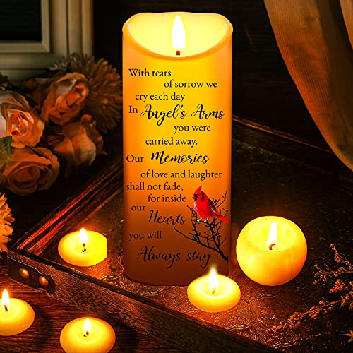 Gerrii Flameless Cardinal Memorial Sympathy Candle LED Battery,Retro Style - style: Retro