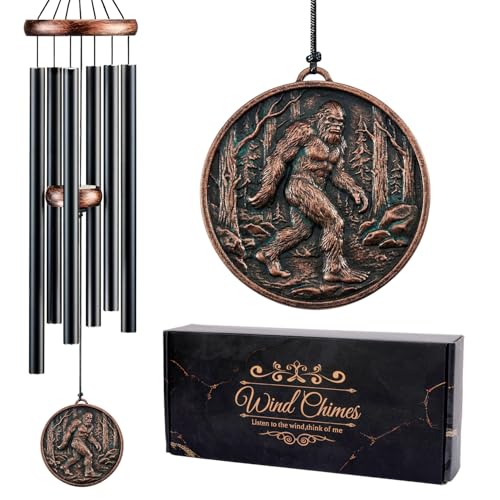 Keluna Bigfoot Wind Chimes for Outside - Big Foot Sasquatch Engraving Gift for Men Women Mom Dad Memorial Festival Birthday Gift for Loved One Memorial Wind Chimes Decor for Outdoor Home Garden Patio - color: Bigfoot