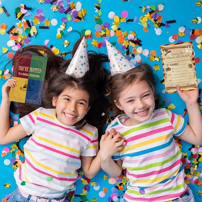 Magical Wizard Birthday Party Invitations with Envelopes for Boys 20 Pcs - color: Black Wizards