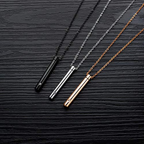 YOUFENG Urn Necklaces for Ashes Urns for Human Ashes Memorial Cremation Urn Locket Stainless Steel Keepsake Ashes Jewelry - style: Silver
