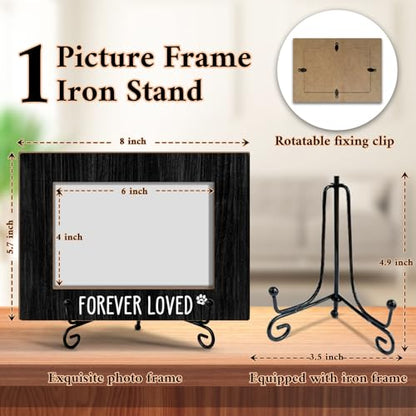 Dog Photo Frame - Forever Loved, Memorial Gifts for Women Friend Coworker, Fit 4x6 Picture With Stand, Home Desk Decor Tabletop Display, Paw -Txk73 - style: Dog - B