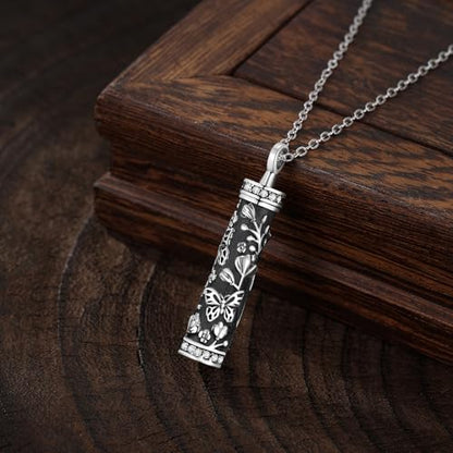 Flower Cute Animal Sterling Silver Pendant Urn Ashes Necklace for Women BF0709 - color: C *A Butterfly