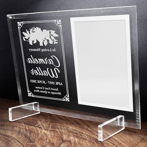 Basic Fundamentals 11.75"x9.75" Custom Glass Picture Frame for 5x7 Photo, Personalized Memorial Picture Frame, In Loving Memory Picture Frame and Celebration of Life Decorations (Design 2)