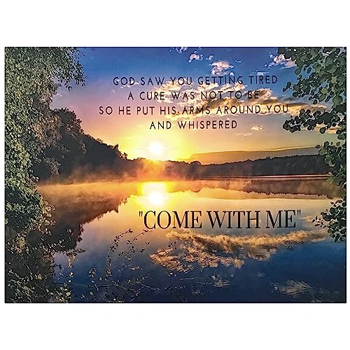 Memorial Bereavement Lighted Canvas Print – In Loving Memory LED Wall Decor – "God Saw You Getting Tired" Sympathy Gift for Loss of Loved One – Lighted Memorial Canvas, 16" x 12", Requires 2 AA Batteries