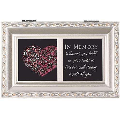 Cottage Garden in Memory in Heart Forever Champagne Silver Petite Music Box Plays You Light Up My Life