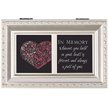 Cottage Garden in Memory in Heart Forever Champagne Silver Petite Music Box Plays You Light Up My Life